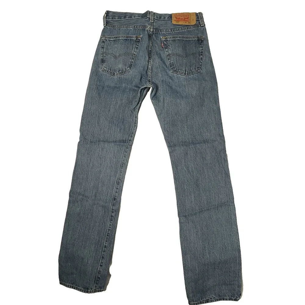 Levi’s 501 Jeans Means Size 32”x36” Light Wash Button Fly Straight Leg